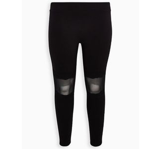 PREMIUM LACE KNEE LEGGING - BLACK
